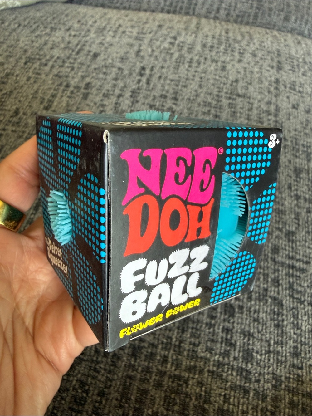 Nee Doh Blue Fuzz Ball Kids Toy